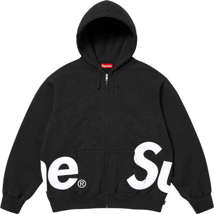 Big Logo Zip Up Hooded Sweatshirt Black