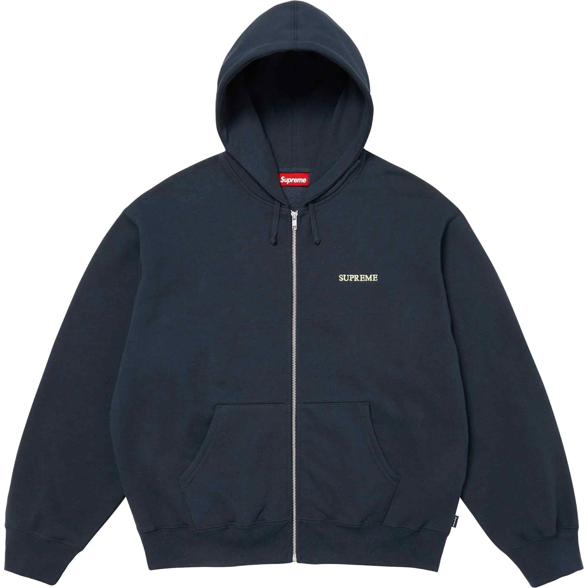 IDGAF Zip Up Hooded Sweatshirt Blue