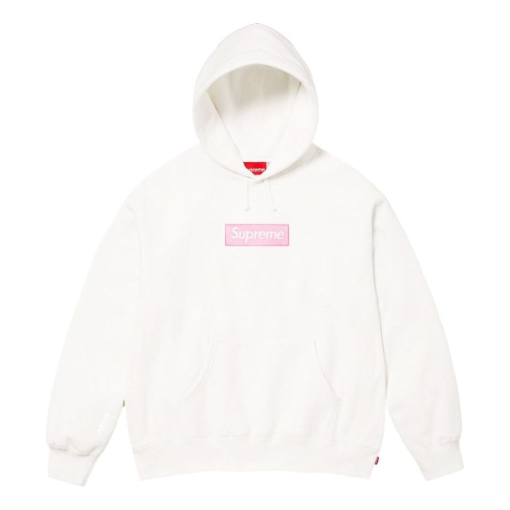 Box Logo Hooded Sweatshirt Heather White