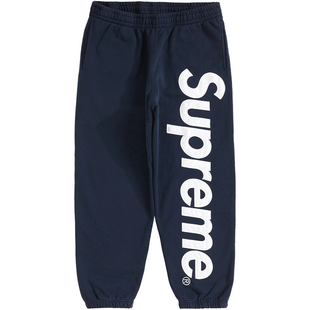 Satin Applique Sweatpant Blue