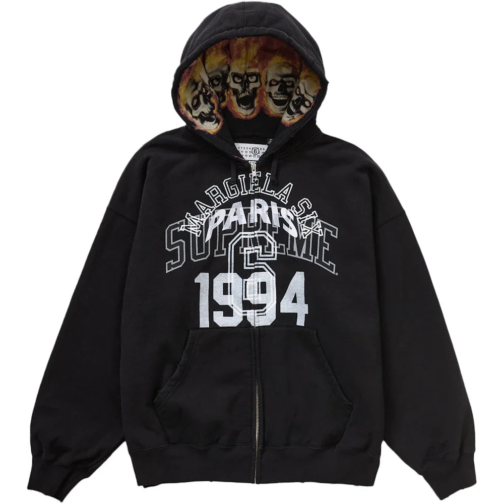 トップス MM6 Eagle Zip Up Hooded Sweatshirt Black Supreme MM6 Maison Margiela Eagle Zip Up Hooded Sweatshirt Black